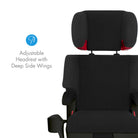 Clek Oobr with adjustable headrest and deep side wings on a white background all-groups