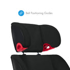 Oobr car seat with red belt positioning guides on a white background all-groups