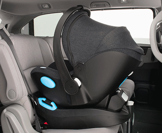 Demonstration of the Clek Liing infant car seat's 7-way adjustable recline angles