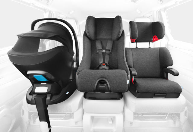 Clek car seats installed 3-across